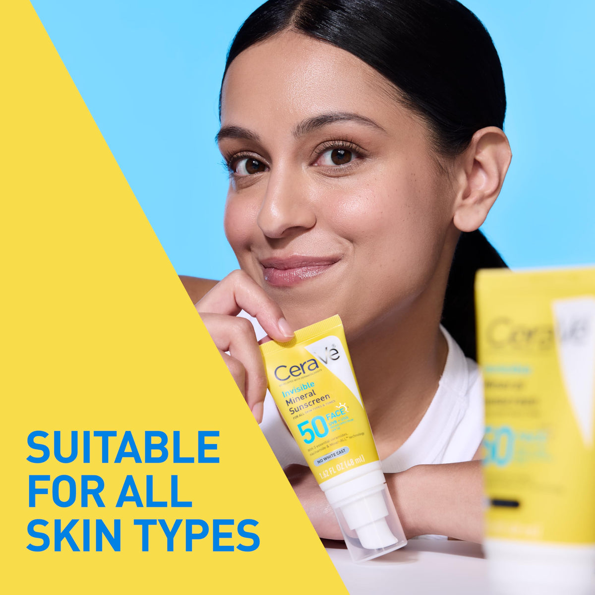 CeraVe Invisible Mineral Sunscreen SPF 50, Face Sunscreen, 1.62oz