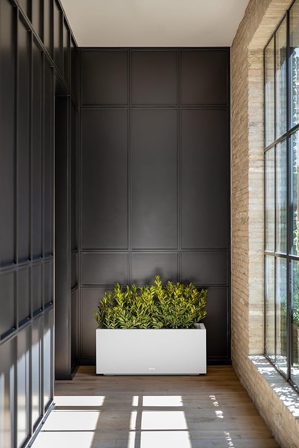 Veradek Block Series Long Box Planter - Large Rectangular Planter for Indoor or Outdoor Patio/Porch | Durable All-Weather Use with Drainage Holes | Modern Décor for Tall Plants, Flowers or Shrubs