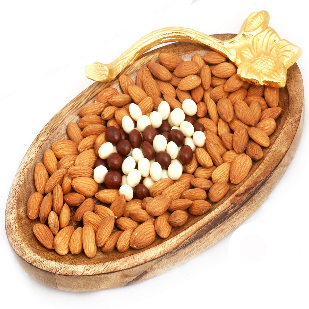 Ghasitaram Gifts Mother's Day Gifts - Hampers- Wooden Almond and Nutties Platter