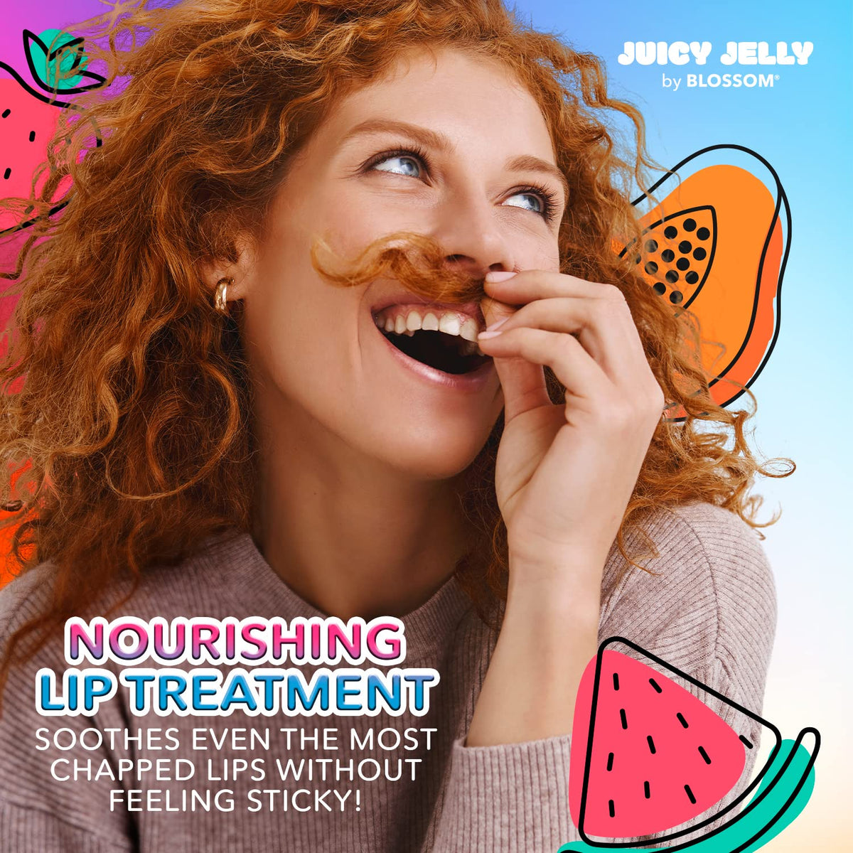 Blossom Juicy Jelly Moisturizing Lip Care Fruit Flavored, 5 Pack Bundle
