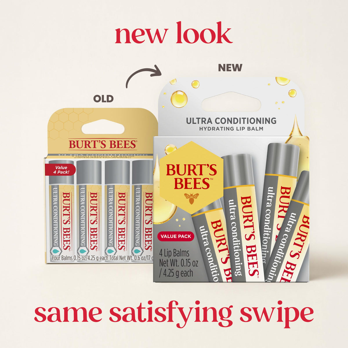 Burt's Bees Lip Balm, Moisturizing Lip Care, 0.15 oz., 4 Tubes