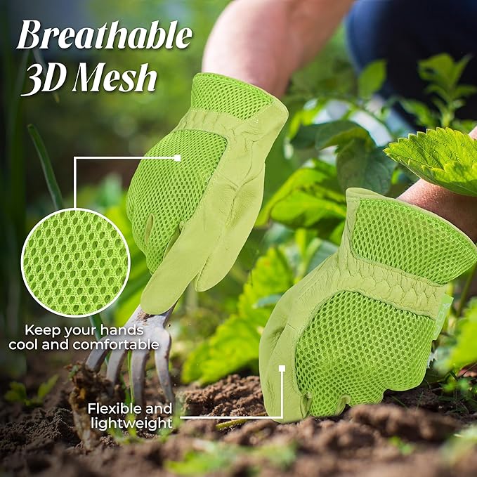 HANDLANDY Women Safety Work Gloves Utility Touch Screen Working Grip Glove for Yardwork Gardening Breathable Mechanic Gloves