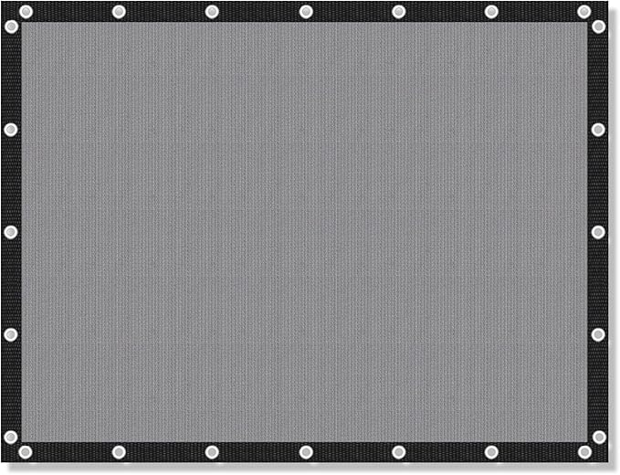VICLLAX Shade Fabric Sun Shade Cloth with Every 2 FT Grommets for Patio Garden Pergola Cover Canopy 5x12 FT, Light Grey