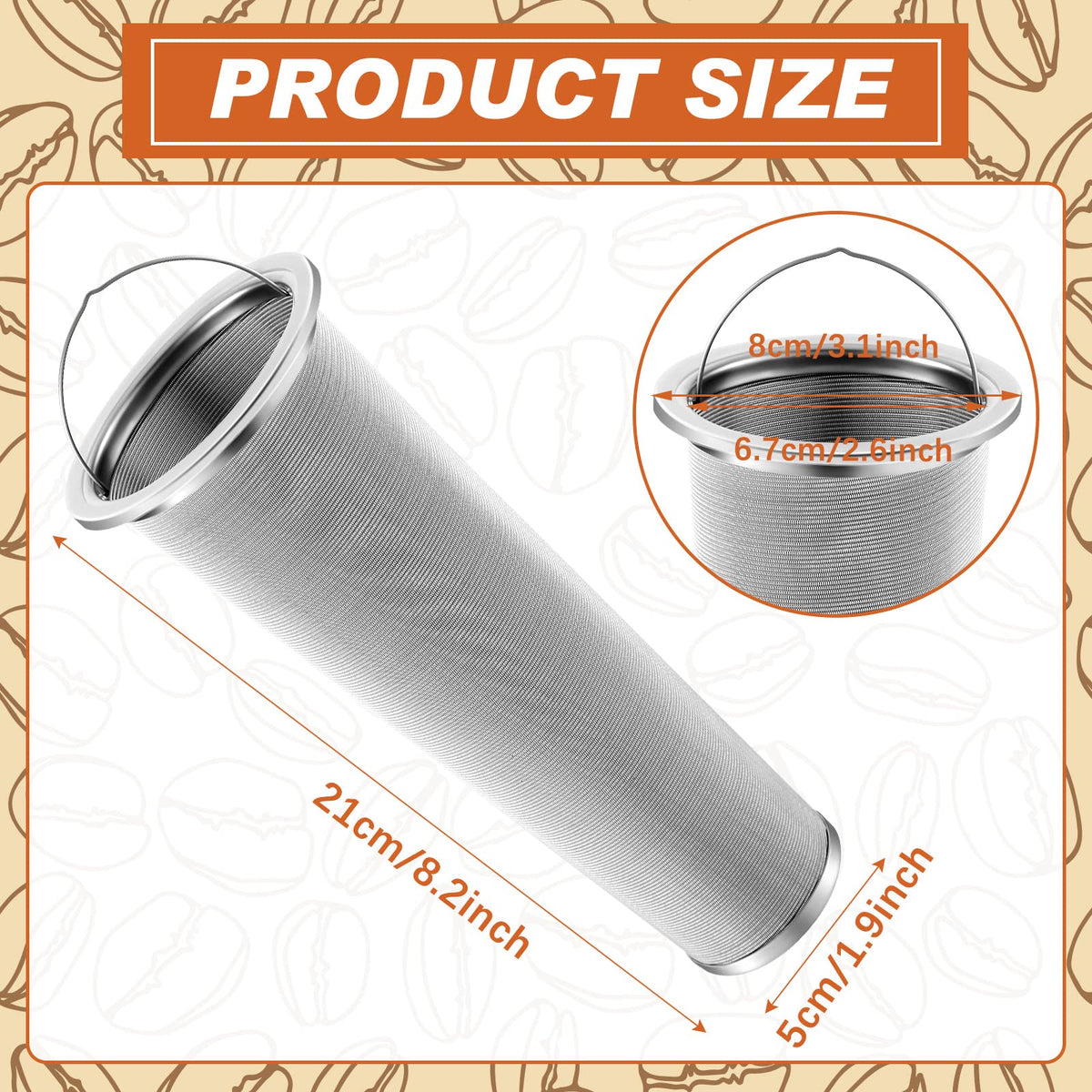3 Pcs Cold Brew Coffee Filter With Handle 2 Quart Stainless Steel Mason Jar Filter for Wide Mouth Cold Brew Mason Jar Tea Infuser Strainer Mesh for Coffee Maker Masons Canning Iced Tea