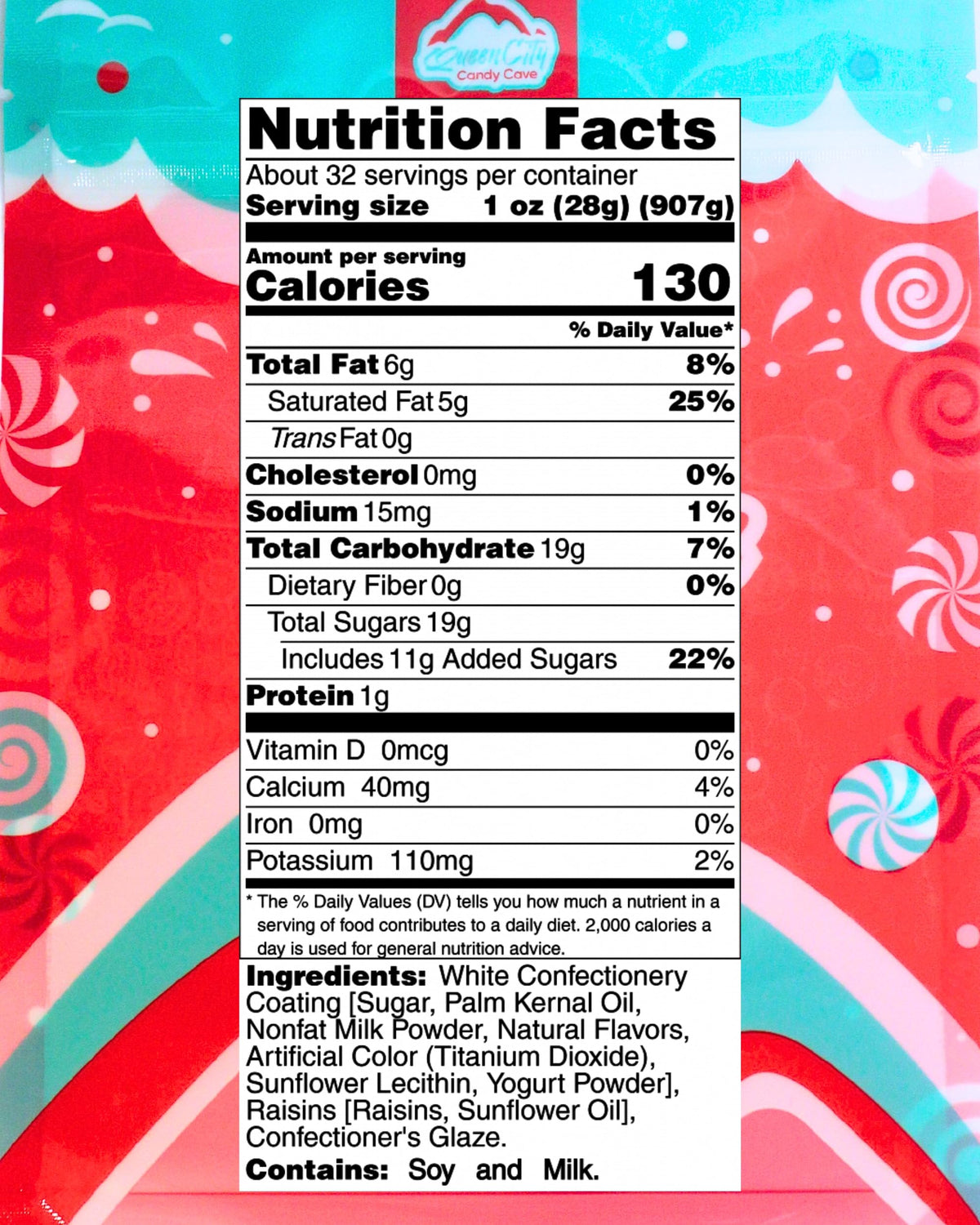 Yogurt and White Chocolate Covered Raisins, Bulk Candy Bag, Plump, 2 lb
