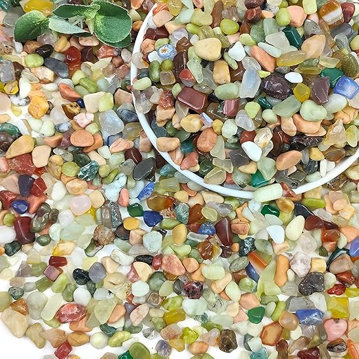 5LB Colorful Pebbles for Succulent, 3/8 Inch Natural River Rocks for Plants, Natural Decorative Polished Pebbles for Cactus,Vases, Planters,Outdoor Gardening and Indoor Plants