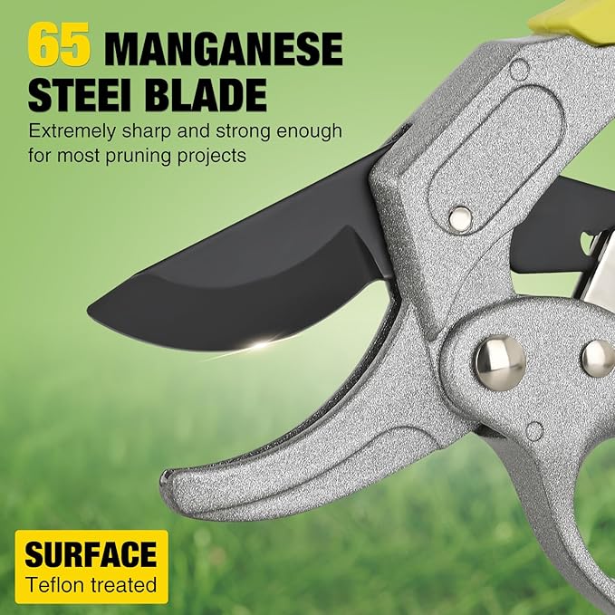 Yesker Pruning Shears Garden Shears 7.8" Professional Garden Scissors Sharp 65 Manganese Steel Blade Heavy Duty Clippers Hand Pruners for Cutting Fresh Flowers Branch Plant Trimming Gardening Tools
