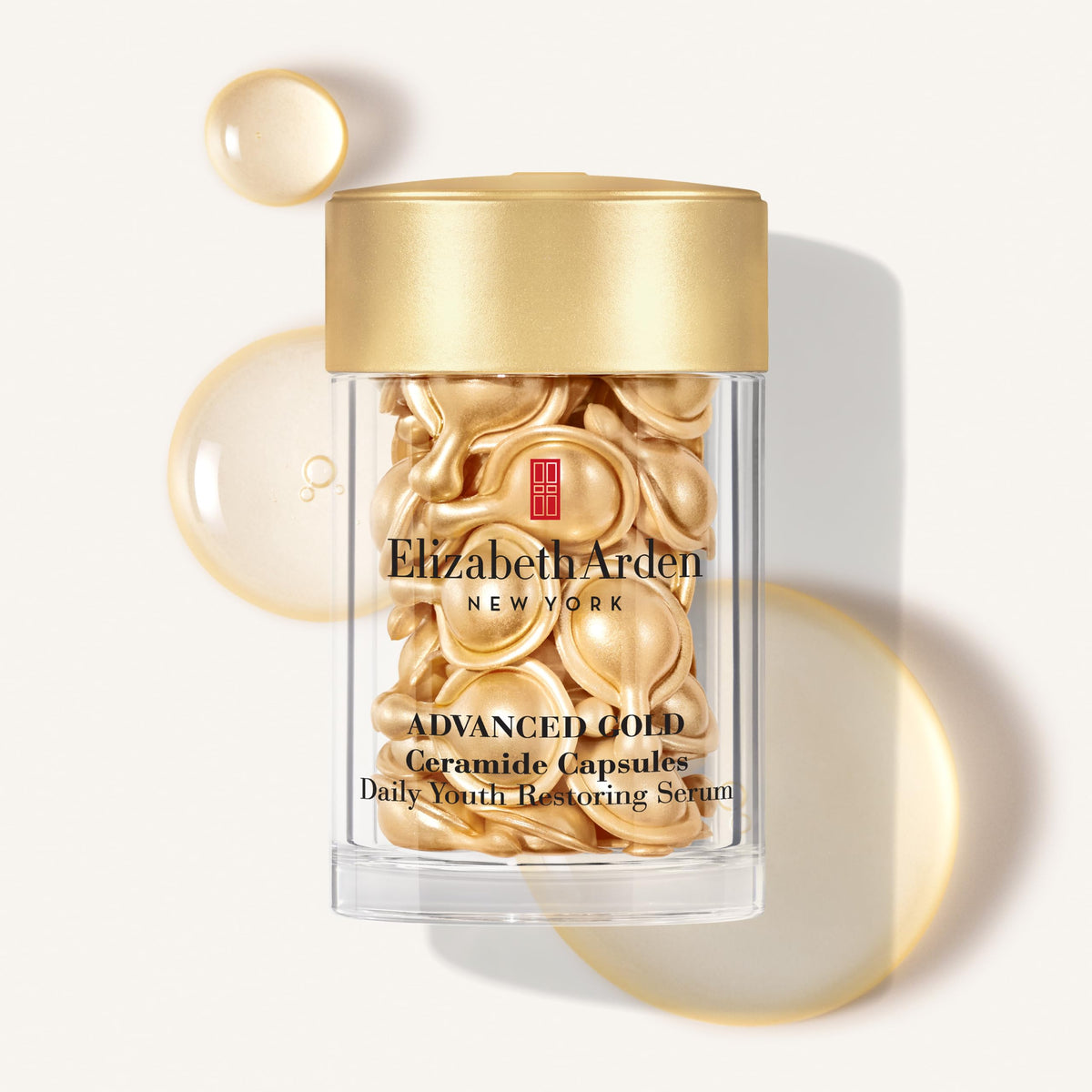 Elizabeth Arden Advanced Gold Ceramide Capsules Daily Youth Restoring Serum for Face, Anti-Aging Skin Care, 30 count
