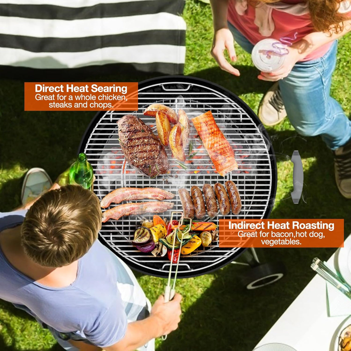 onlyfire Stainless Steel Charcoal Basket Charcoal Briquet Holder for Weber 22 Inch Kettle Grills and Other Similar Charcoal Grills