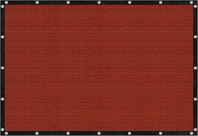 VICLLAX Shade Fabric Sun Shade Cloth with Every 2 FT Grommets for Patio Garden Pergola Cover Canopy 4x7 FT, Rust Red