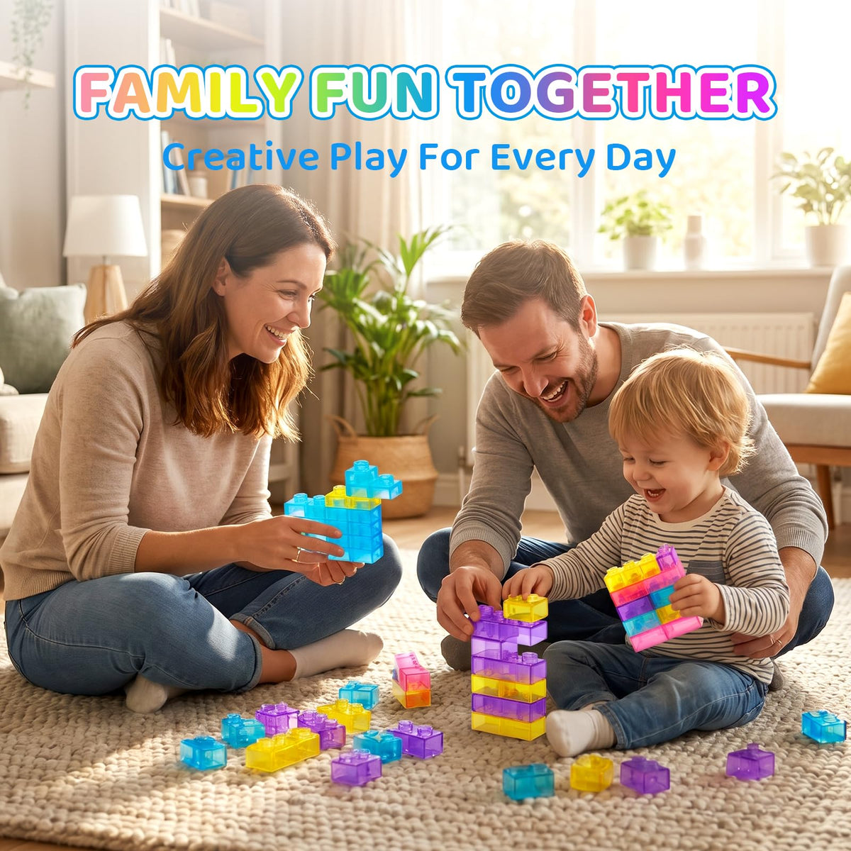 Hugrow 40 PCS Sensory Soft Building Blocks for Toddlers – Montessori Squishy Stacking Toy Set, Squeezable & Stretchable Early Learning Construction Playset, Creative Puzzle Blocks for Kids
