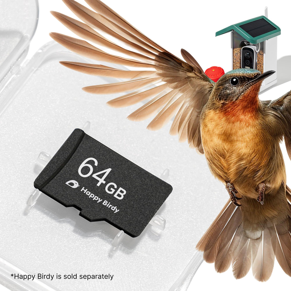 WuzuTech Happy Birdy 64GB MicroSD Card – TF Memory Card for Happy Birdy Smart Feeder | U3 A1 | 4K Video Recording | Waterproof, Heat-Resistant & Shockproof