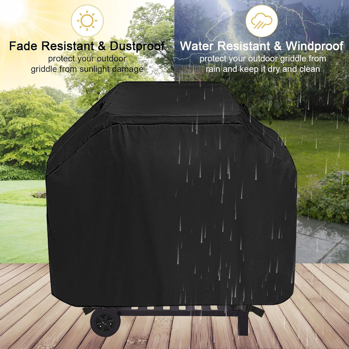 Waterproof Griddle Cover, Dustproof BBQ Cover for Royal Gourmet CD1824AX Charcoal Grill/BBQ Grill/Barbecue Grill/Smoker Grill