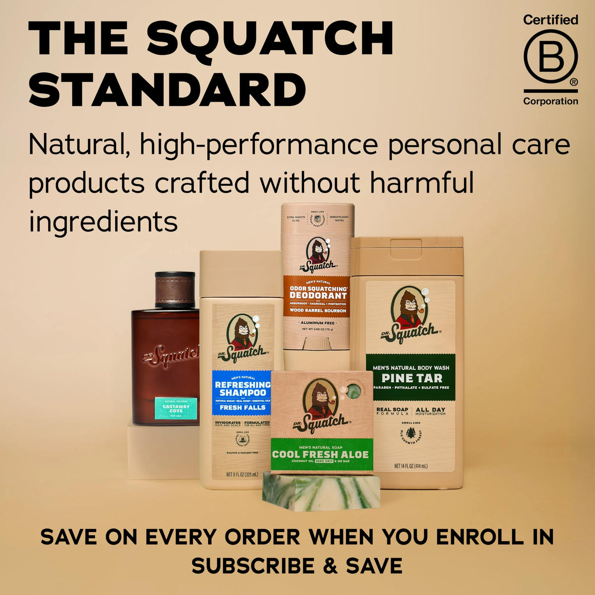 Dr. Squatch Natural Men's Body Wash, Moisturizing Shower Gel (14oz, 2-Pack)