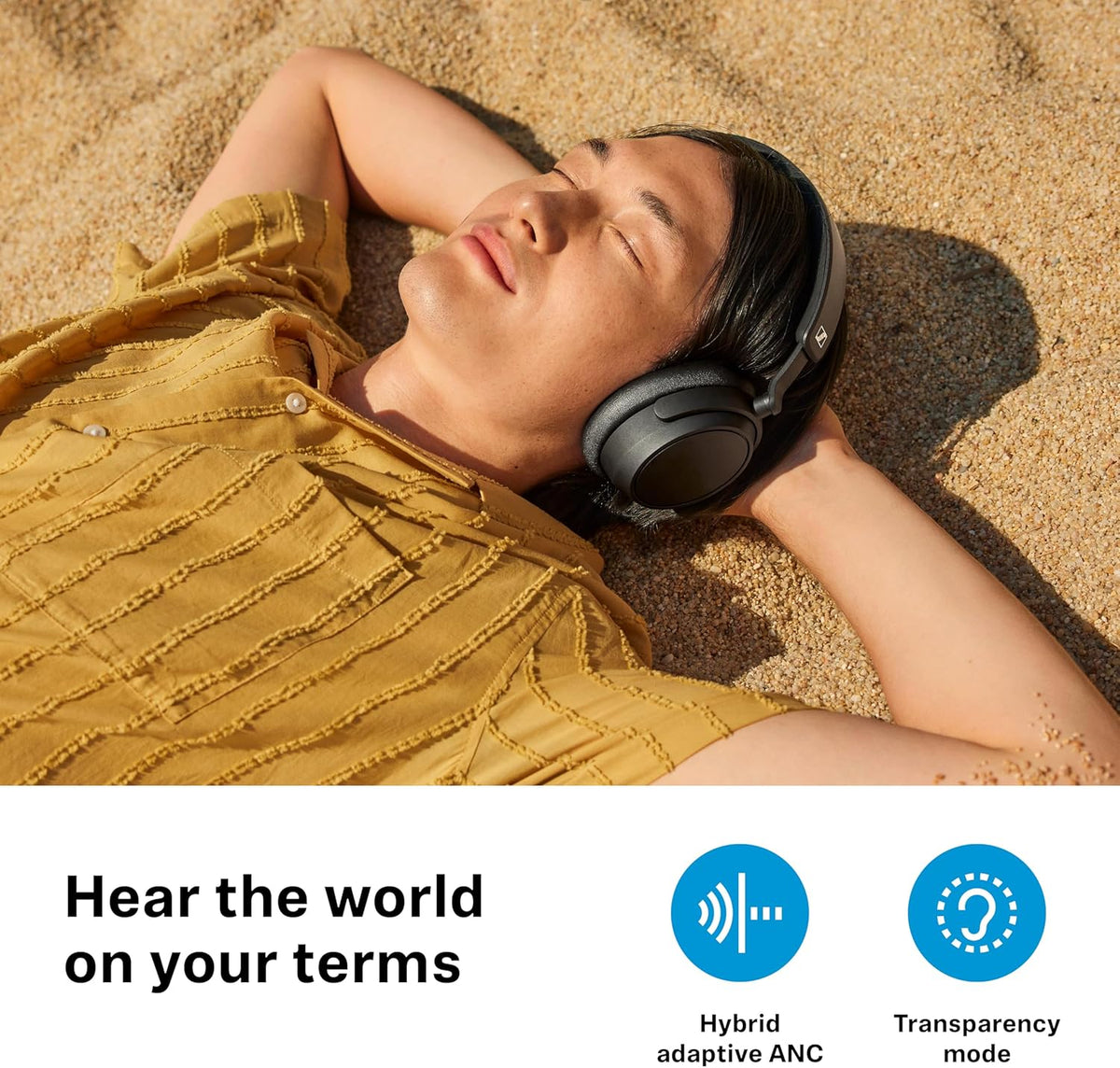 Sennheiser ACCENTUM Plus - Wireless Bluetooth Headphones, Quick-Charge Feature, 50-Hr Battery Playtime, Adaptive Hybrid ANC, White