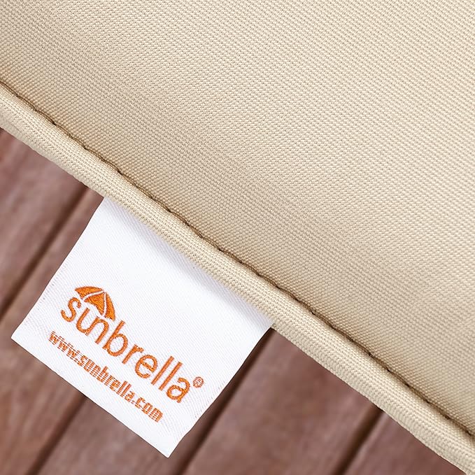 Sorra Home Sunbrella Bristol Square Chair Cushion (Set of 2) - Fade & Water Resistant, Outdoor & Indoor Patio Seat Cushion with Plush Foam - Dupione Crimson (19" x 19" x 2.5")