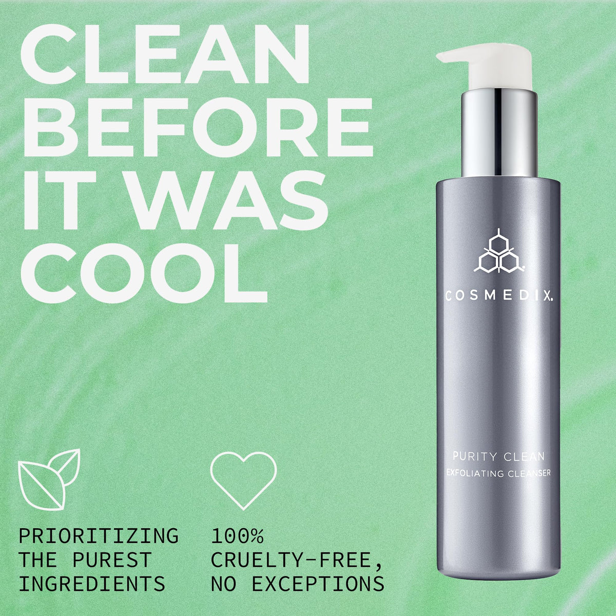 COSMEDIX Purity Clean Exfoliating Facial Cleanser - AM & PM Facial Skincare