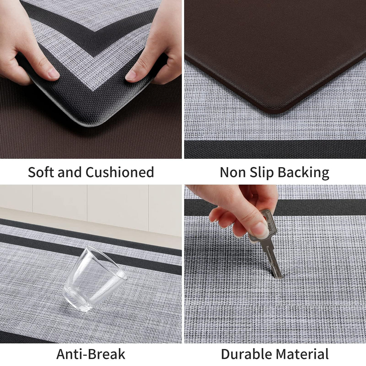 Mattitude Kitchen Mats Set of 2,Cushioned Anti-Fatigue Non-Skid Rug Sets