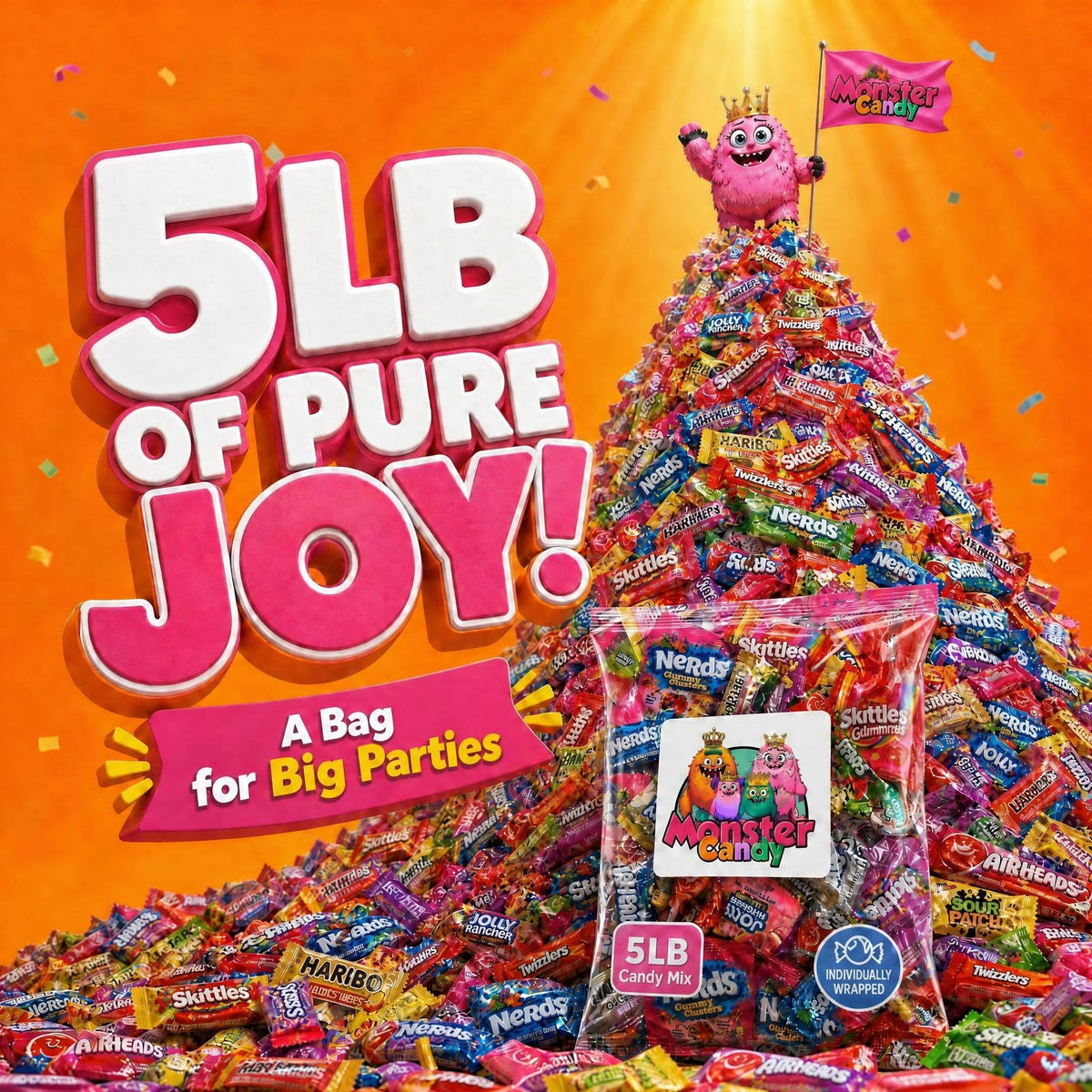 Party Favor Candy Mix - 5 lb Pinata Stuffers Candy Bulk - Goodie Bag Stuffers for Kids Party Favors - Variety Pack -Individually Wrapped Candies -