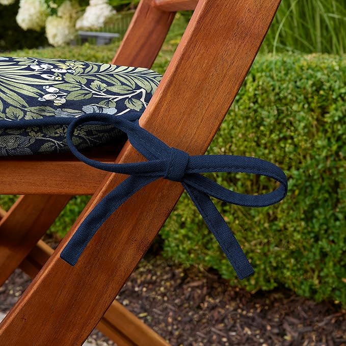 Arden Indoor/Outdoor Foam Seat Pad, 2 Pack, 17 x 16, Patio Cushion, Water Repellent, Fade Resistant, Foam Cushion Sapphire Morrison Floral