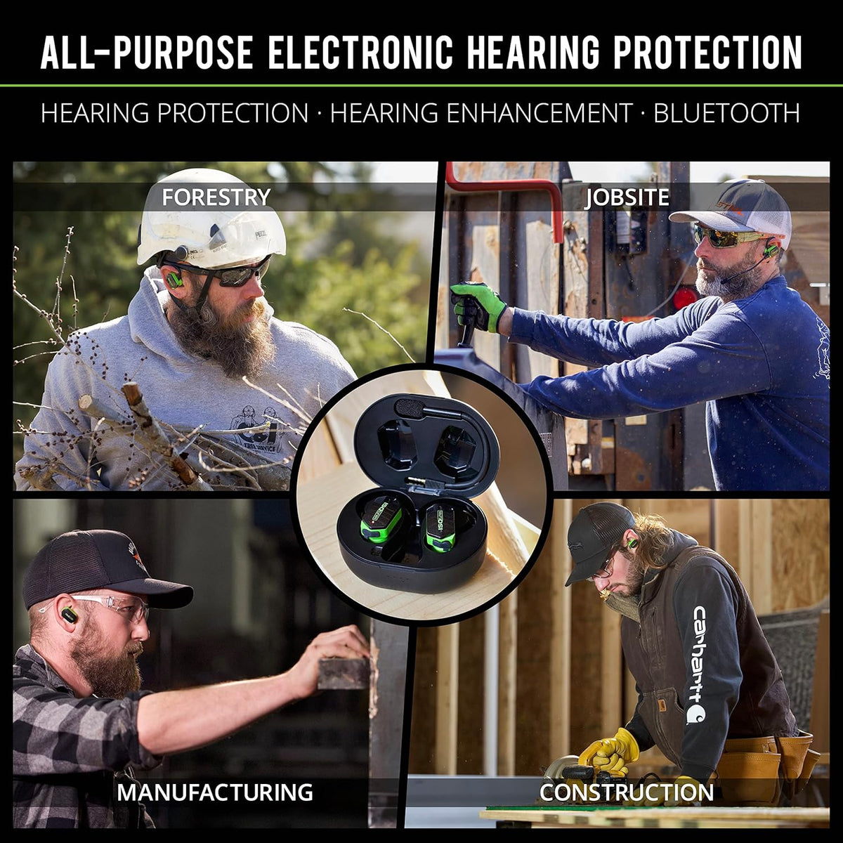 ISOtunes ULTRACOMM Aware Hearing Protection: True Wireless Bluetooth Hearing Protection with Detachable Boom Mic and Level Dependent Audio Passthrough