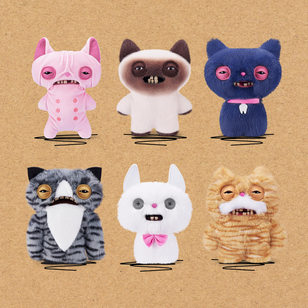 Fuggler Alley Cats 9-Inch Plush Toy (Cheezee) Grey by ZURU – Funny Ugly Monster Stuffed Animal with Human-Like Teeth, Collectible Plush for Kids, Tweens, Teens, Adults & Cat-Loving Weirdos