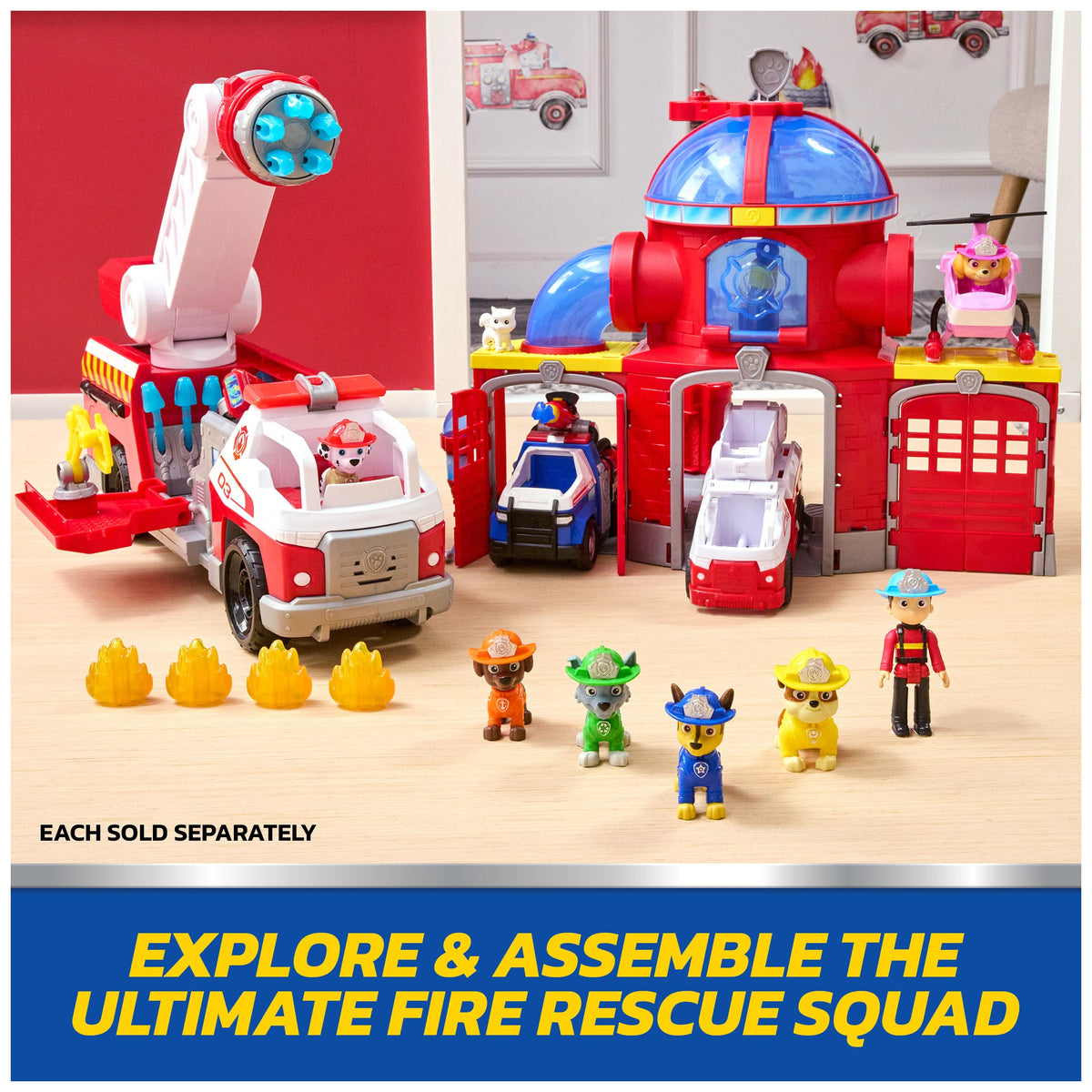 Paw Patrol Fire Rescue Marshall Plush Stuffed Animal Toy
