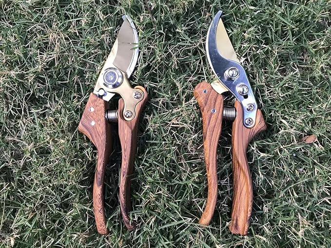 Garden Shears, Japanese Floral branch cutters, Snips for Gardening, Flower scissors Florist clippers, Hand Held Pruners for Gardening Heavy Duty, Pruning shears for garden (Wood grain)