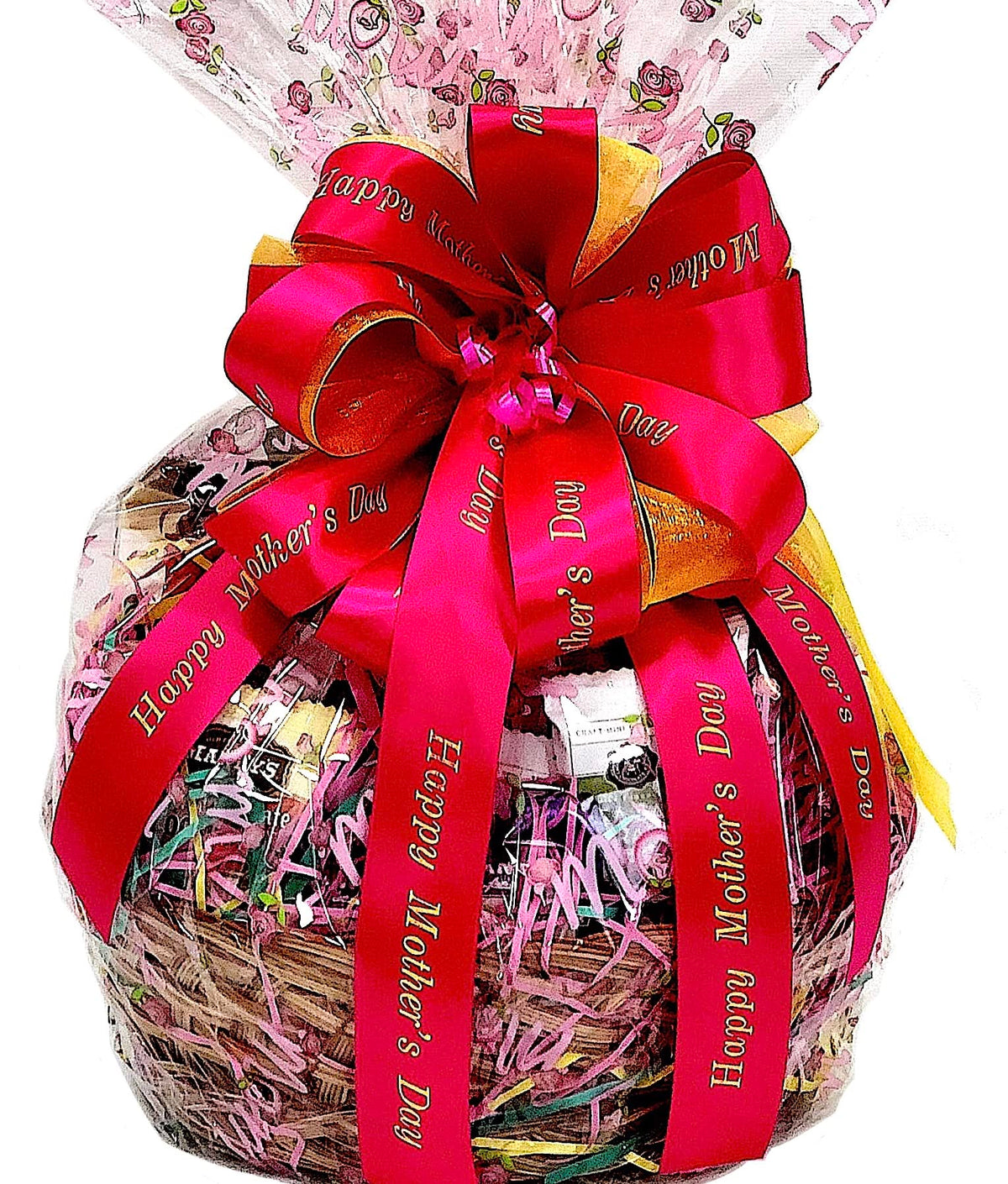 Hand-Crafted 54 Piece customizable chocolate gift basket of gourmet chocolates, cookies, and crunches. Tasty treats selected for businesses, clients