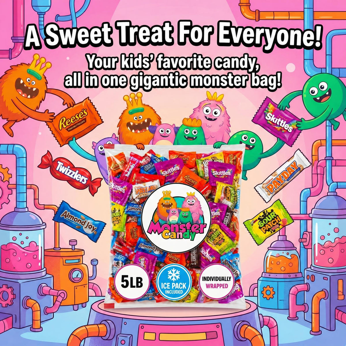 Chocolate and Candy Party Favor Candy Mix - 5 lb Pinata Stuffers Candy Bulk - Goodie Bag Stuffers for Kids Party Favors - Chocolate Candy Variety Pack
