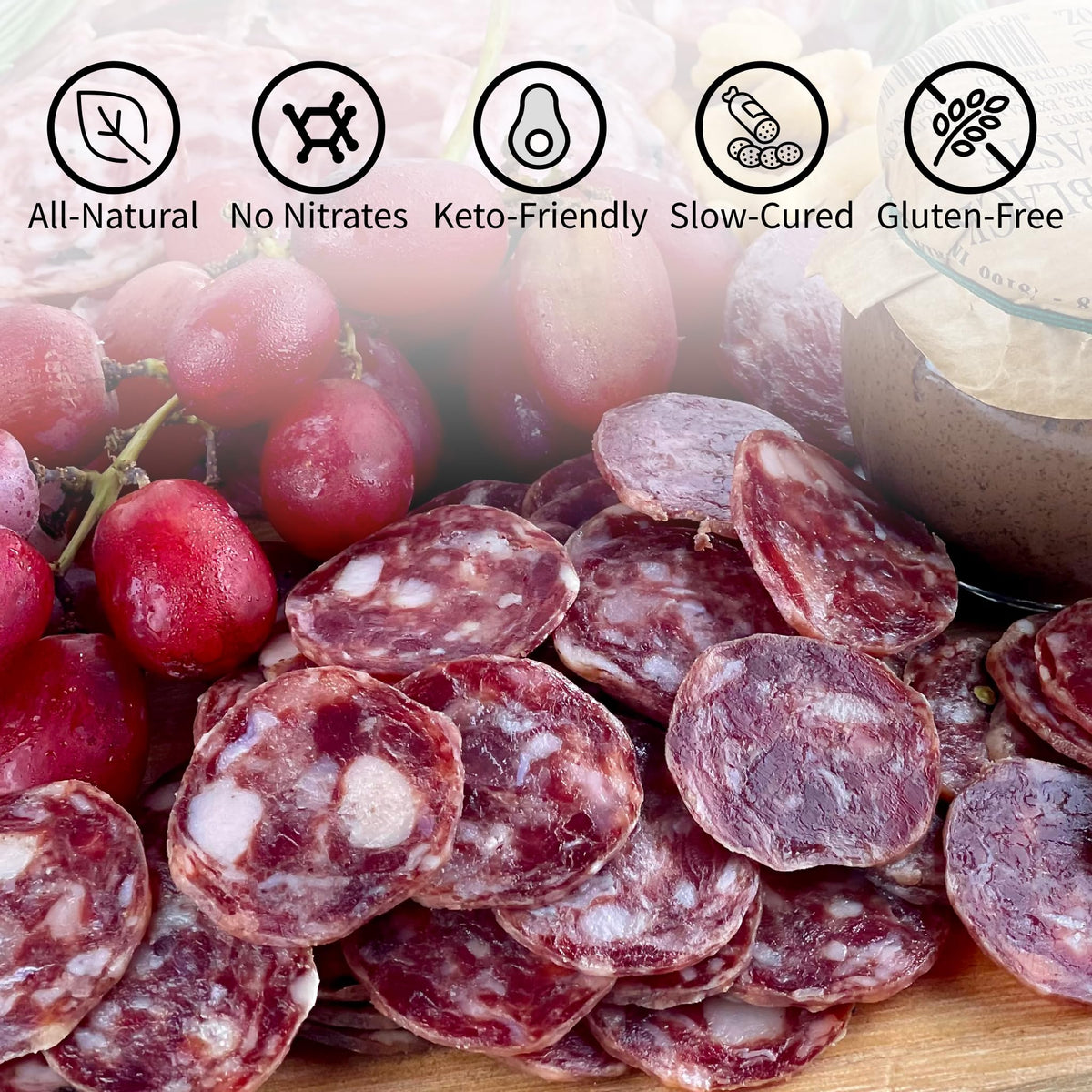 Angel's Salumi and Truffles Wild Boar Salami - 5.5oz Gourmet Artisanal Charcuterie - Texas Wild Boar, No Antibiotics, Hormones, MSG, Phosphates, or