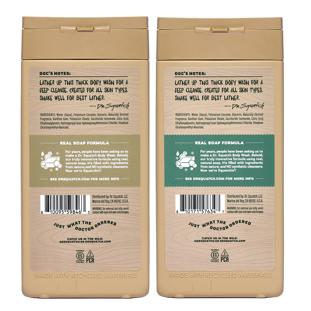 Dr. Squatch Natural Men's Body Wash, Moisturizing Shower Gel (14oz, 2-Pack)