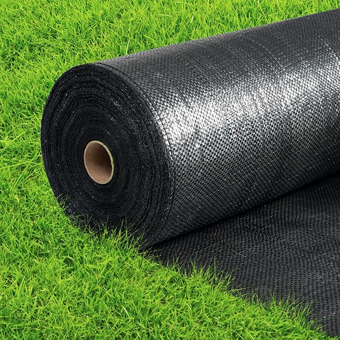 GOTGELIF 4×300FT Heavy Duty Weed Barrier, 3.2oz Premium Garden Weed Barrier Fabric, Ground Cover for Gardening, Farming, Landscape