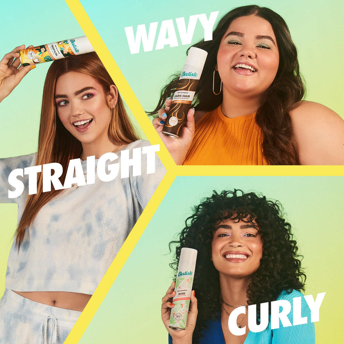 Batiste Dry Shampoo, Tropical Fragrance, 3.81 Oz, 3-Pack
