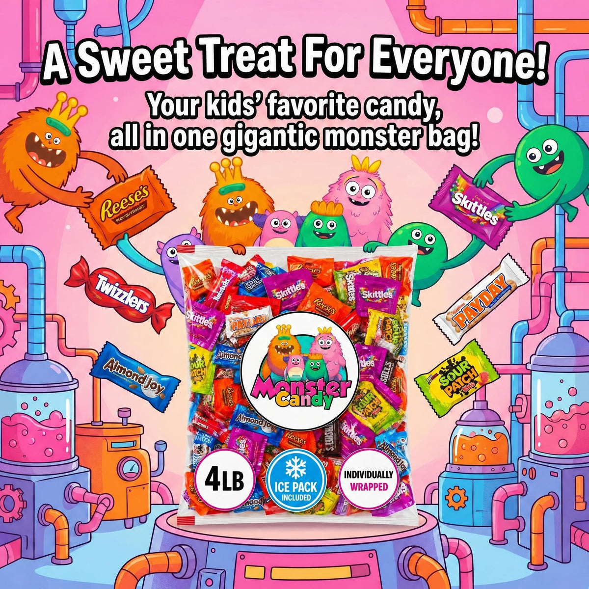 Chocolate and Candy Party Favor Mix - 4 lb Pinata Stuffers - Goodie Bag Stuffers for Kids Party Favors - Chocolate Candy Variety Pack Bulk - Bulk