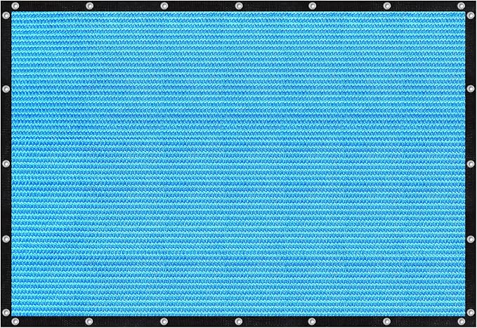 VICLLAX Shade Fabric Sun Shade Cloth with Every 2 FT Grommets for Patio Garden Pergola Cover Canopy 9x14 FT, Mixed Turquoise