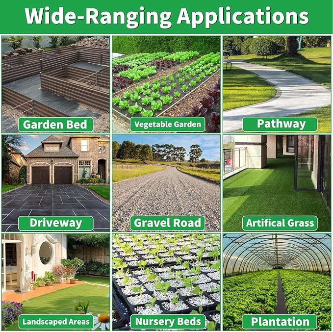 6FT X 330 FT Weed Barrier Landscape Fabric Heavy Duty,3.2 OZ Premium Garden Weed Blocker Fabric for Weed Control, Plastic Ground Cover with Woven Weed Cloth,Durable Landscaping Fabric