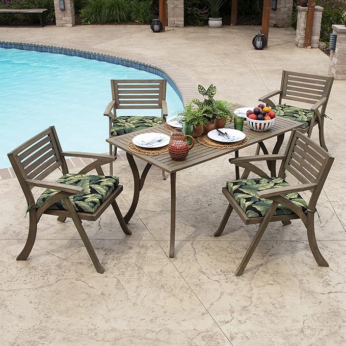 Arden Indoor/Outdoor Seat or Rocking Chair Cushion, 19 x 18, Water Repellent, Rain Proof, Fade Resistant Cushion for Rocking or Dining Chairs Onyx Cebu