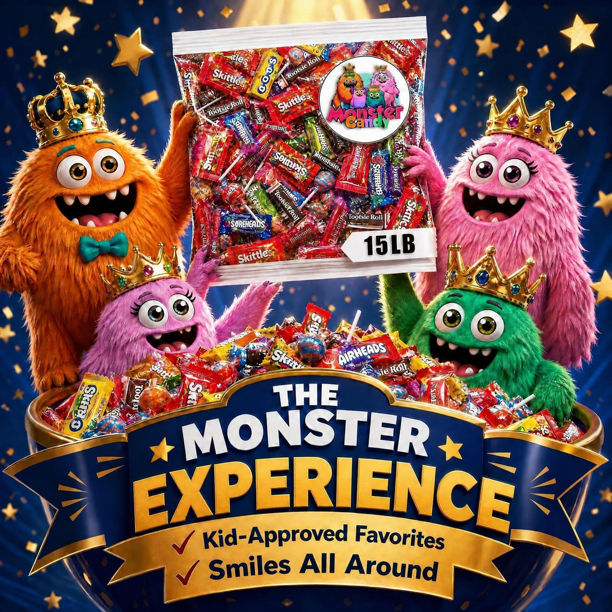 Party Favor Candy Mix - 15 lb Stuffers Candy Bulk - Goodie Bag Stuffers for Kids Party Favors - Candy Variety Pack - Bulk Candy Bags - Bulk Candy