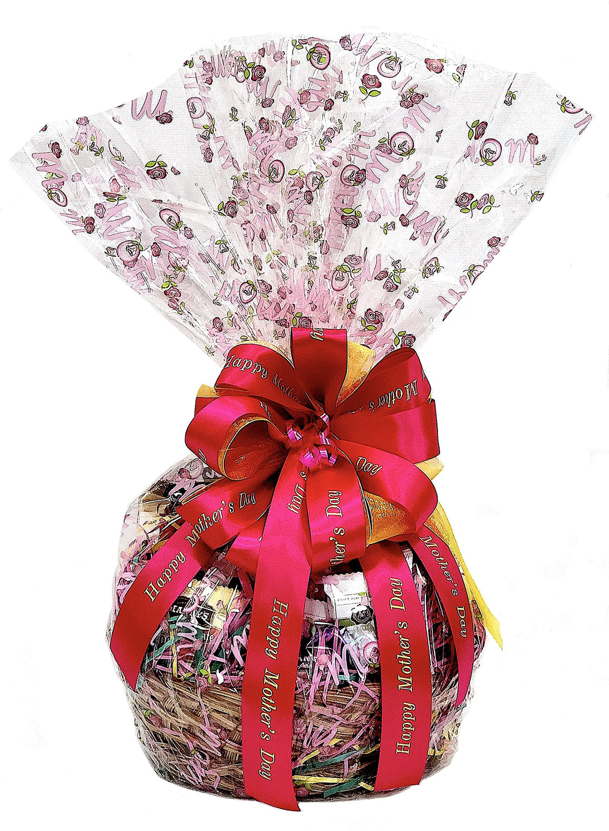Hand-Crafted 38 Piece customizable chocolate gift basket of gourmet chocolates, cookies, and crunches. Tasty treats selected for businesses, clients