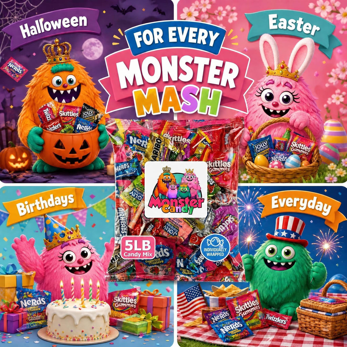 Party Favor Candy Mix - 5 lb Pinata Stuffers Candy Bulk - Goodie Bag Stuffers for Kids Party Favors - Variety Pack -Individually Wrapped Candies -