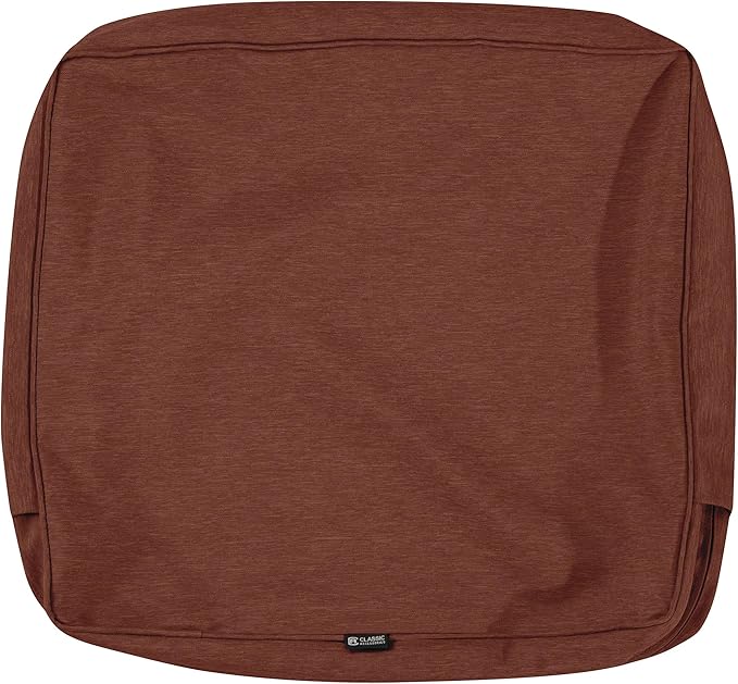 Classic Accessories Montlake Water-Resistant 21 x 20 x 4 Inch Patio Lounge Back Cushion, Heather Henna Red, Outdoor Loveseat Cushions