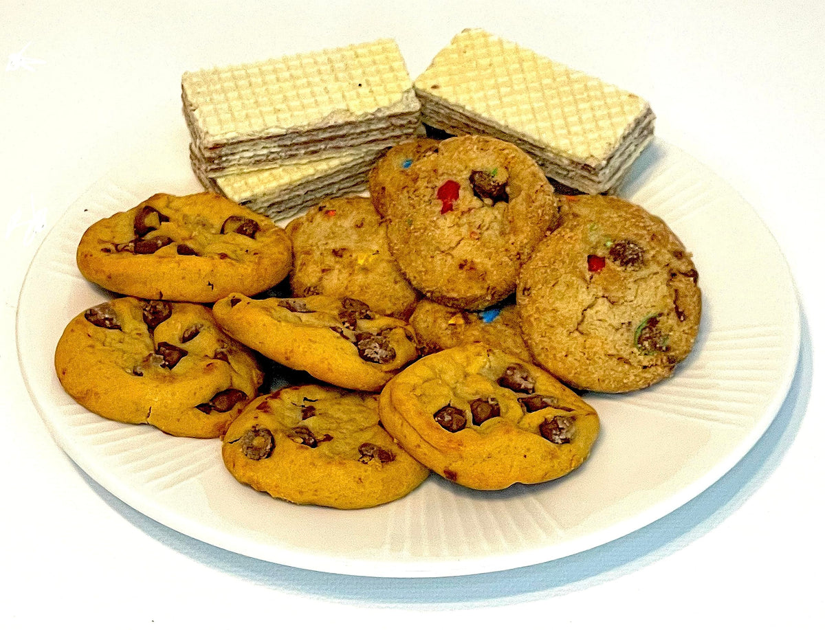 Hand-Crafted 22 Piece customizable chocolate gift basket of gourmet chocolates, cookies, and crunches. Tasty treats selected for businesses, clients