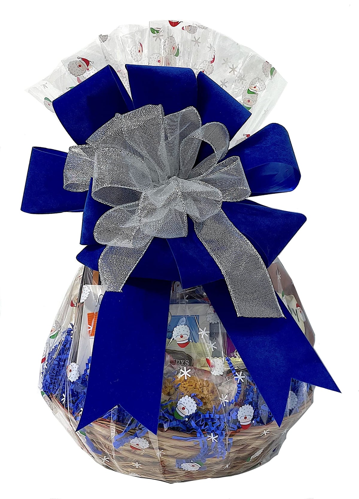 Hand-Crafted 54 Piece customizable chocolate gift basket of gourmet chocolates, cookies, and crunches. Tasty treats selected for businesses, clients