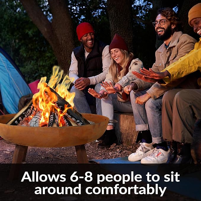 Sunnydaze 34-Inch Cast Iron Heavy-Duty Fire Pit for Outside - Wood-Burning Outdoor Fire Pit Bowl with Handles - Oxidized Finish