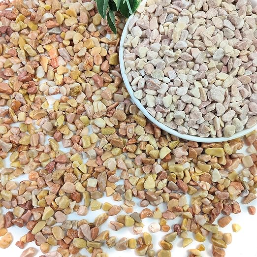 20lbs Peach Pebbles for Plants, 3/8inch Small Rocks for Succulent Cactus Plants, Natural Polished Pebbles, River Rocks for Plants, Vases, Garden