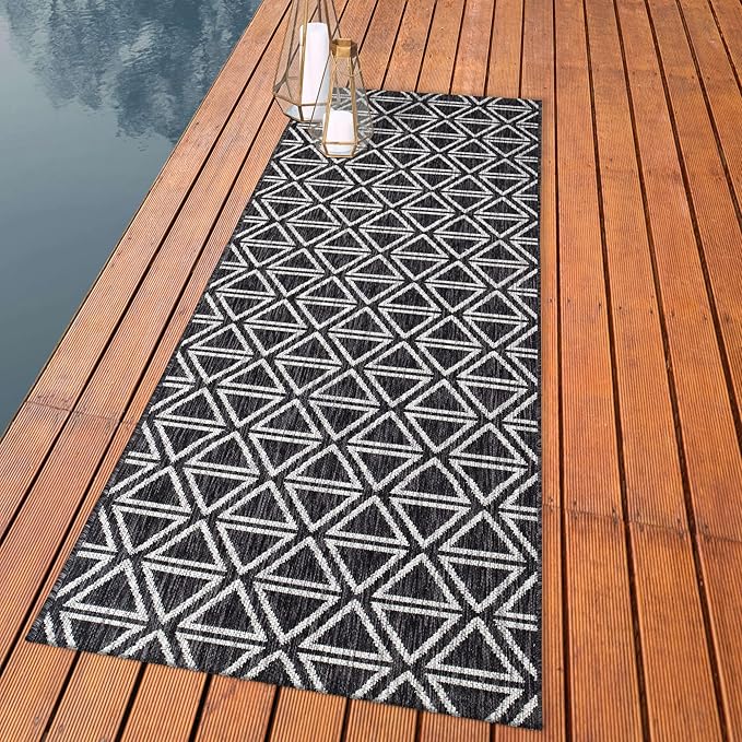 Keen Home Design Outdoor Runner Rug - 2x8 Washable Indoor/Outdoor Rug for Patio, Balcony, Kitchen, Garden, Beach, Deck and Porch. Size: 2'2" x 7'7"