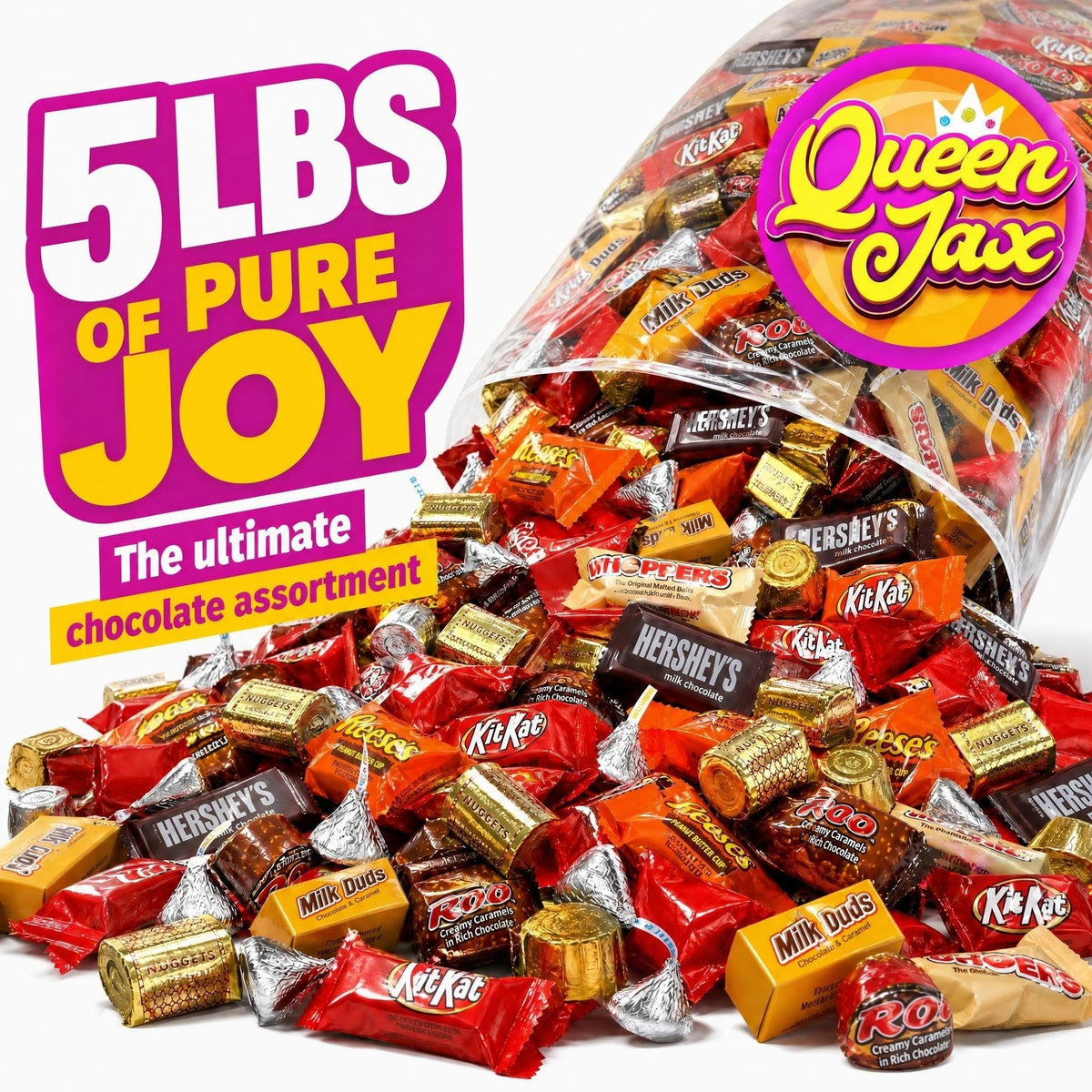 Assorted Chocolate Candy Variety Pack - 5 Lb Bulk Chocolate Mix - Mini Chocolate Bars Individually Wrapped - July 4th