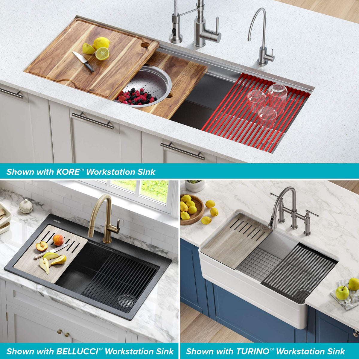 Kraus Multipurpose Workstation Sink Roll-Up Dish Drying Rack, Colander and Trivet in Dark Grey, KRM-11DG
