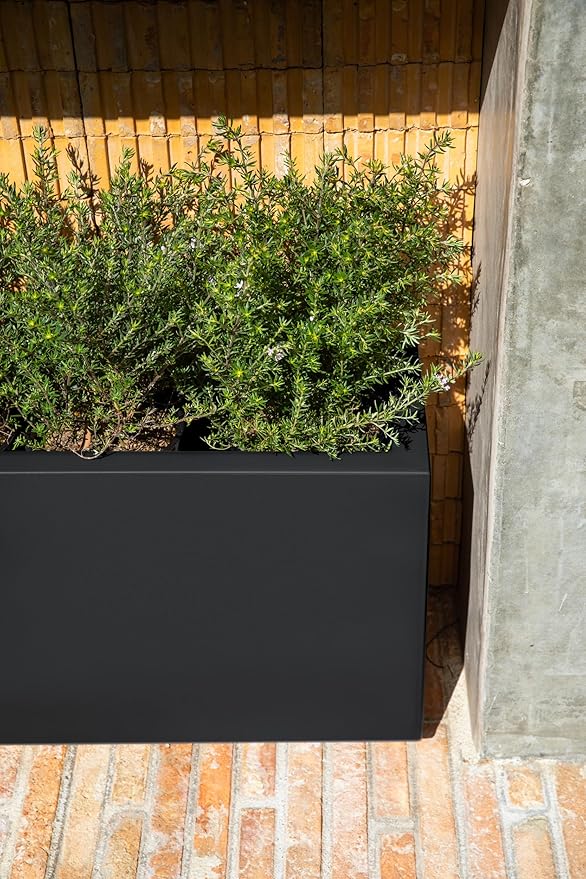 Veradek Block Series Long Box Planter - Large Rectangular Planter for Indoor or Outdoor Patio/Porch | Durable All-Weather Use with Drainage Holes | Modern Décor for Tall Plants, Flowers or Shrubs